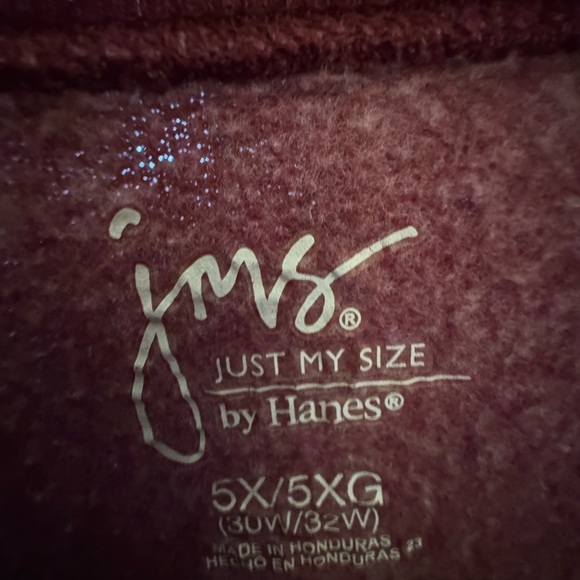 Just My Size PLUS SIZE Burgundy Crew Neck Sweatshirt - Picture 2 of 2